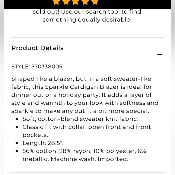 Chico’s Sparkle Cardigan Blazer - Picture 8 of 8